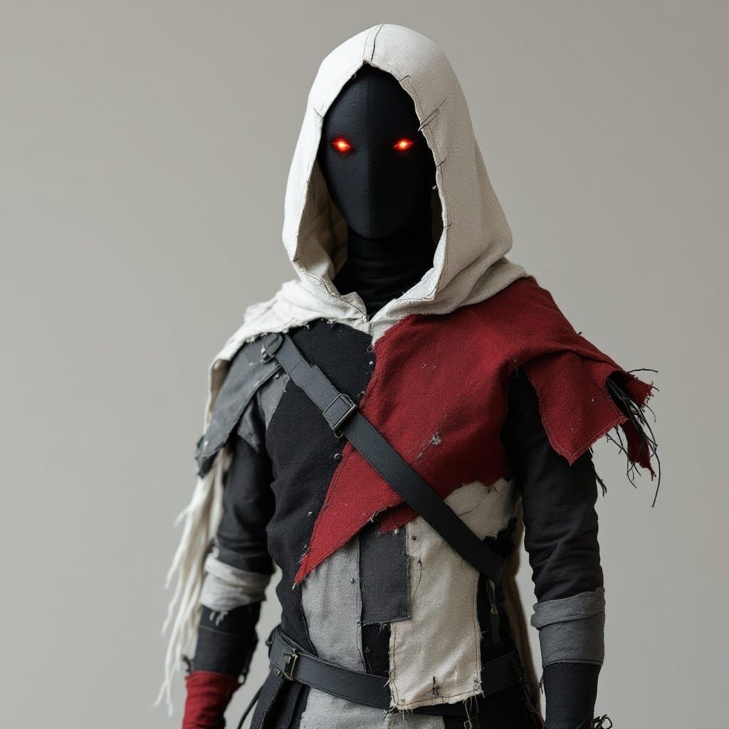 Stitched Doll of a Brooding Knight in Motion