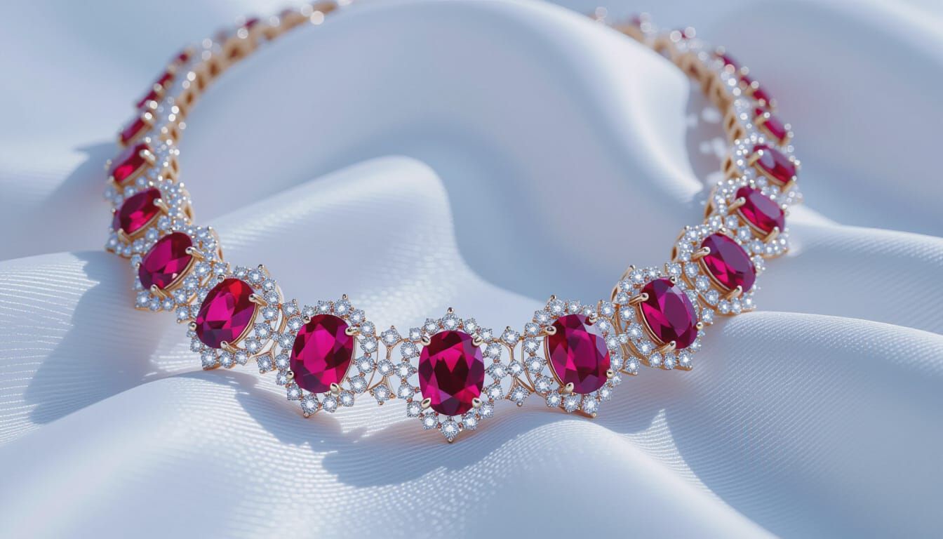 Regal Ruby and Diamond Necklace Photography