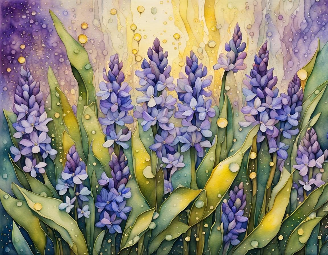 Amanda Sage watercolor painting, sage green, periwinkle, lav...
