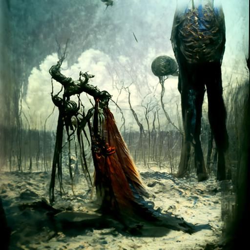 Surreal Horror Forest Inspired by Beksinski