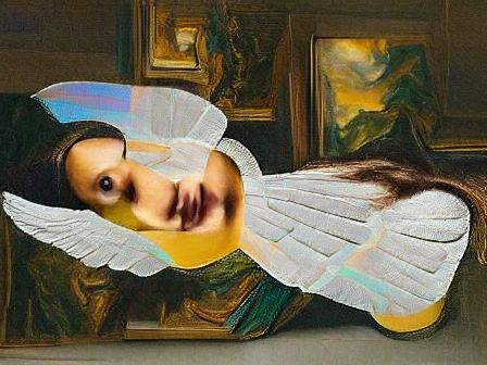 Mona Lisa Reimagined as an Angelic Figure
