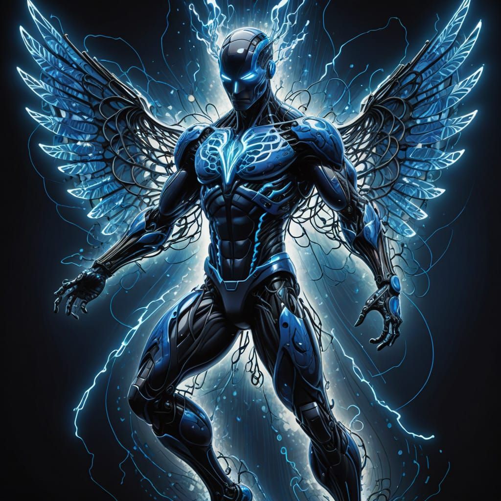 Electric Blue Angel in Motion