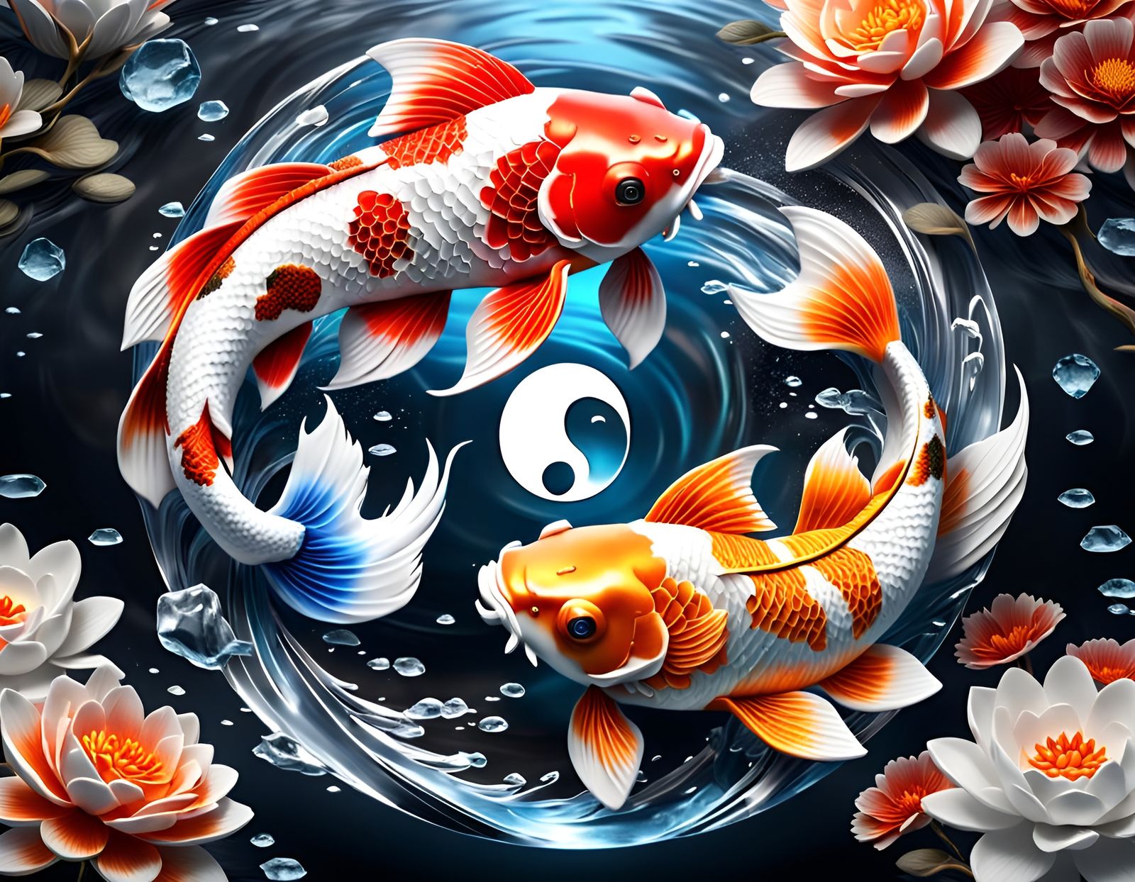 Yin and Yang Symbol - Koi Carp.
