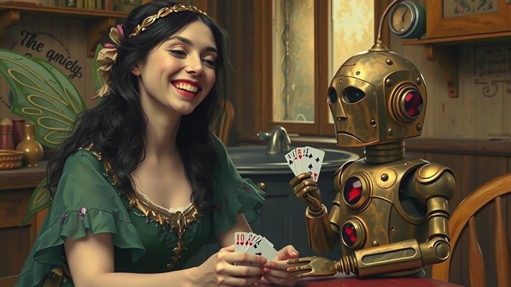 Fairy and Robot Play Cards: A Cinematic Game