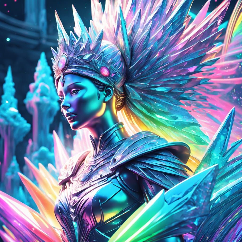 Futuristic Laser Light Show Reflecting Ice Princess