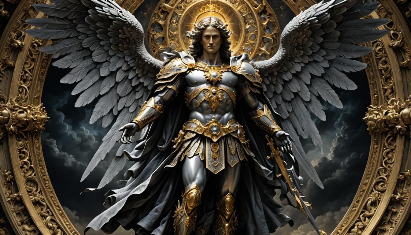 Fractal Archangel Michael Hyperrealistic Masterpiece