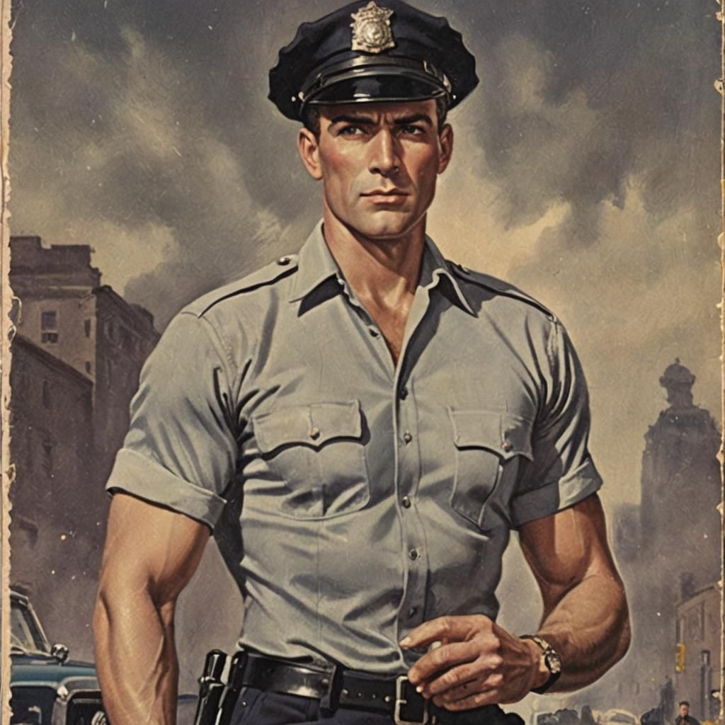 Vintage Pulp Cover: Handsome Policeman
