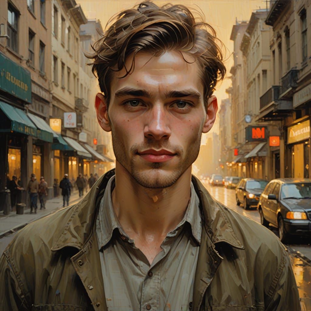 Charming Young Man Exudes Confidence and Warmth