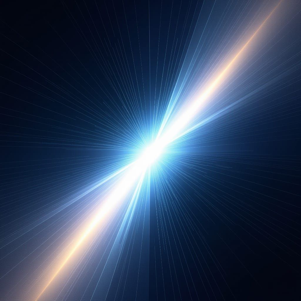 Pure Light Beam Cutting Through Darkness, Digital Art