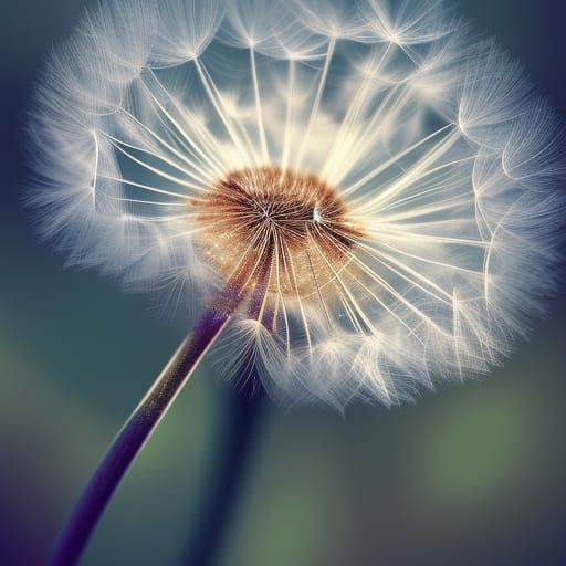 Detailed Dandelion Flower at Sunrise: Hyperrealistic Splash ...