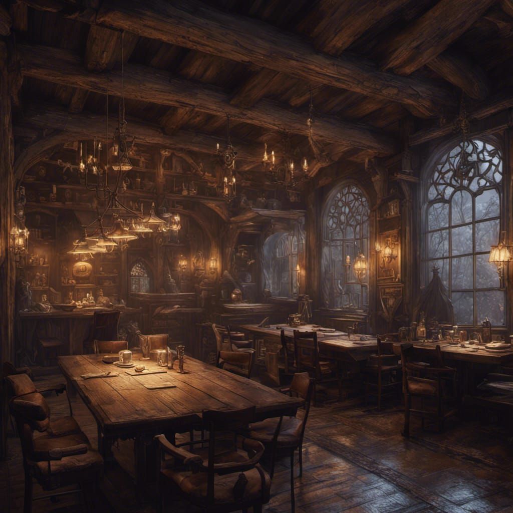 Knight in Tavern: Dark Fantasy Concept Art