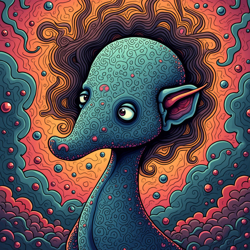 Whimsical Surreal Character Illustration in Pop Art Style