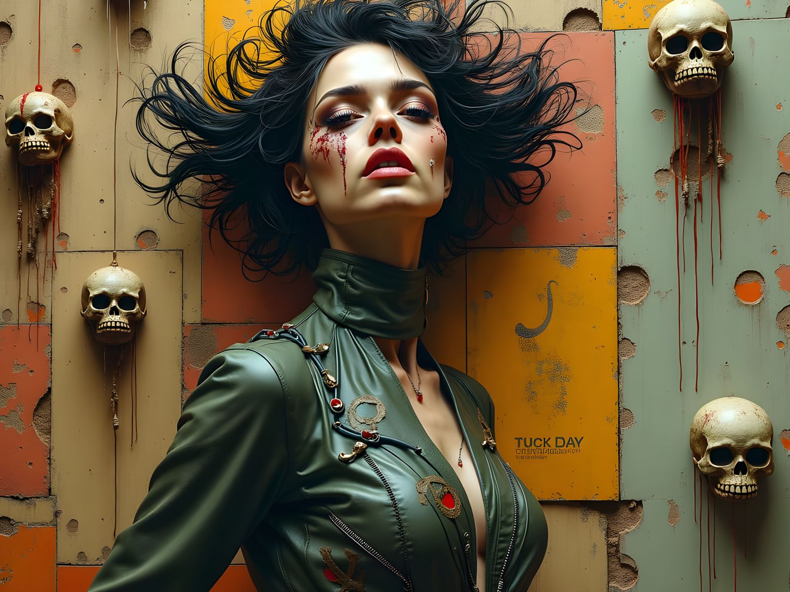 Horror Cubist Masterpiece: Fragmented Woman in Nightmare Vis...