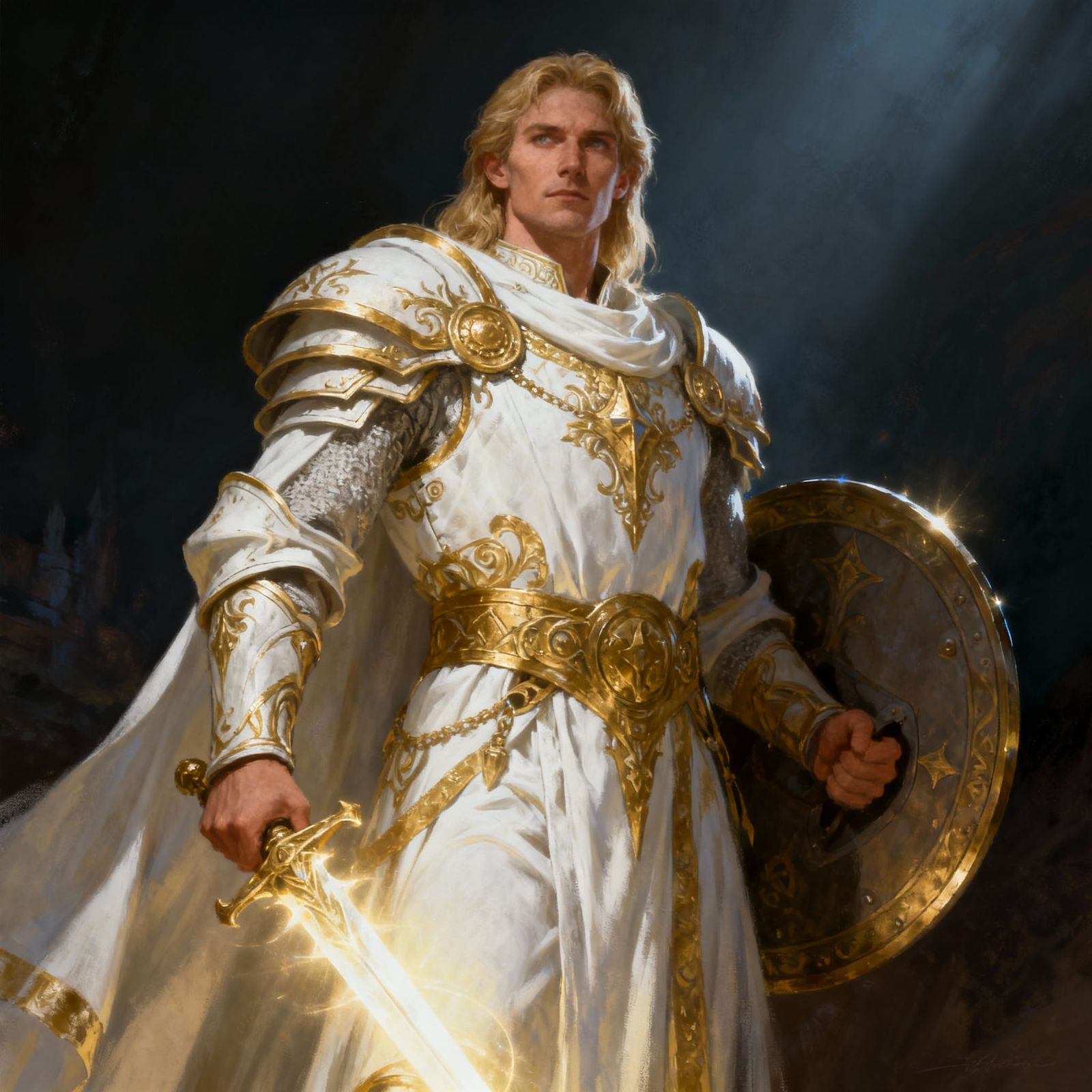 Noble Cleric with Divine Shield - Fantasy Concept Art