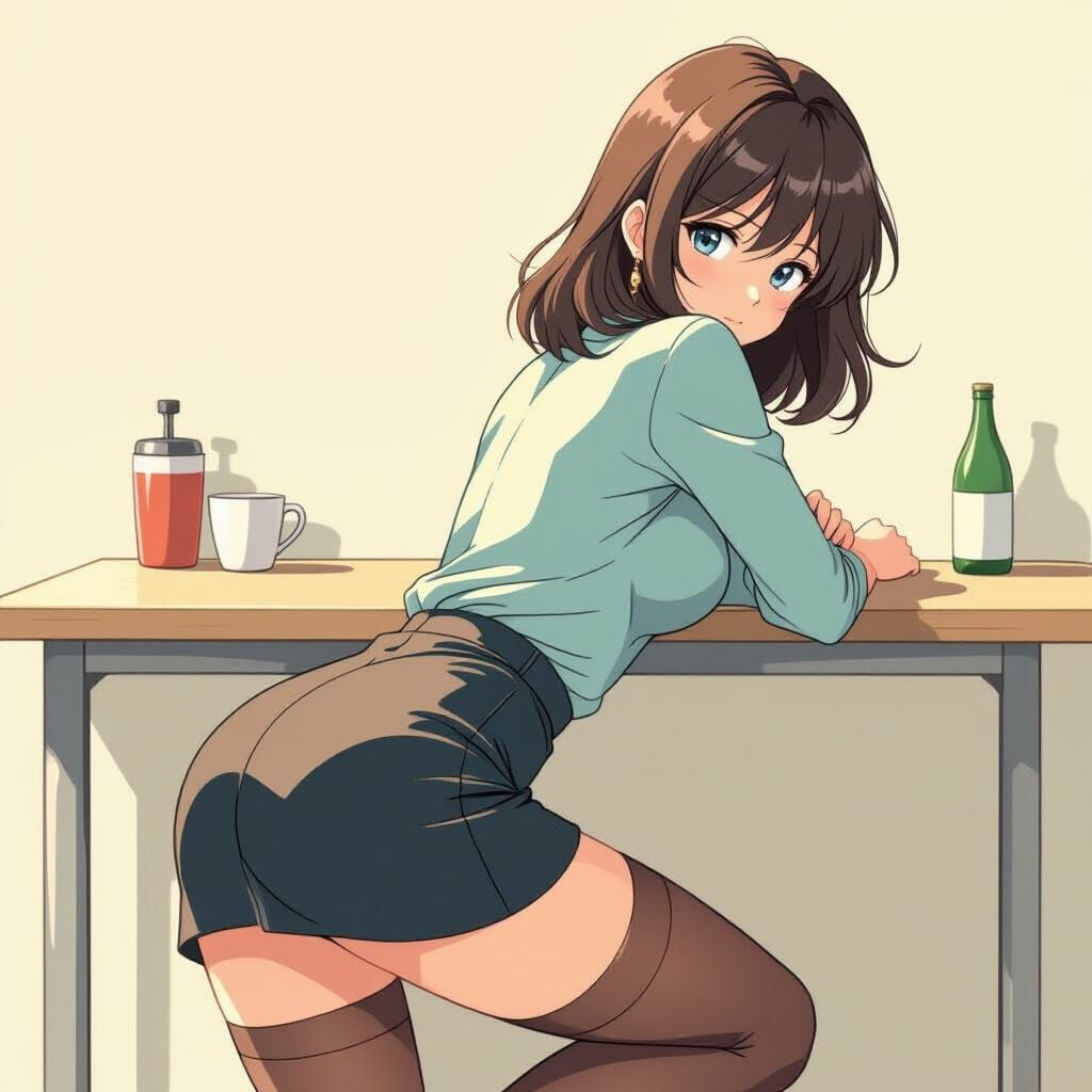 Anime Woman in Pastel Colors, Elegant Character Design