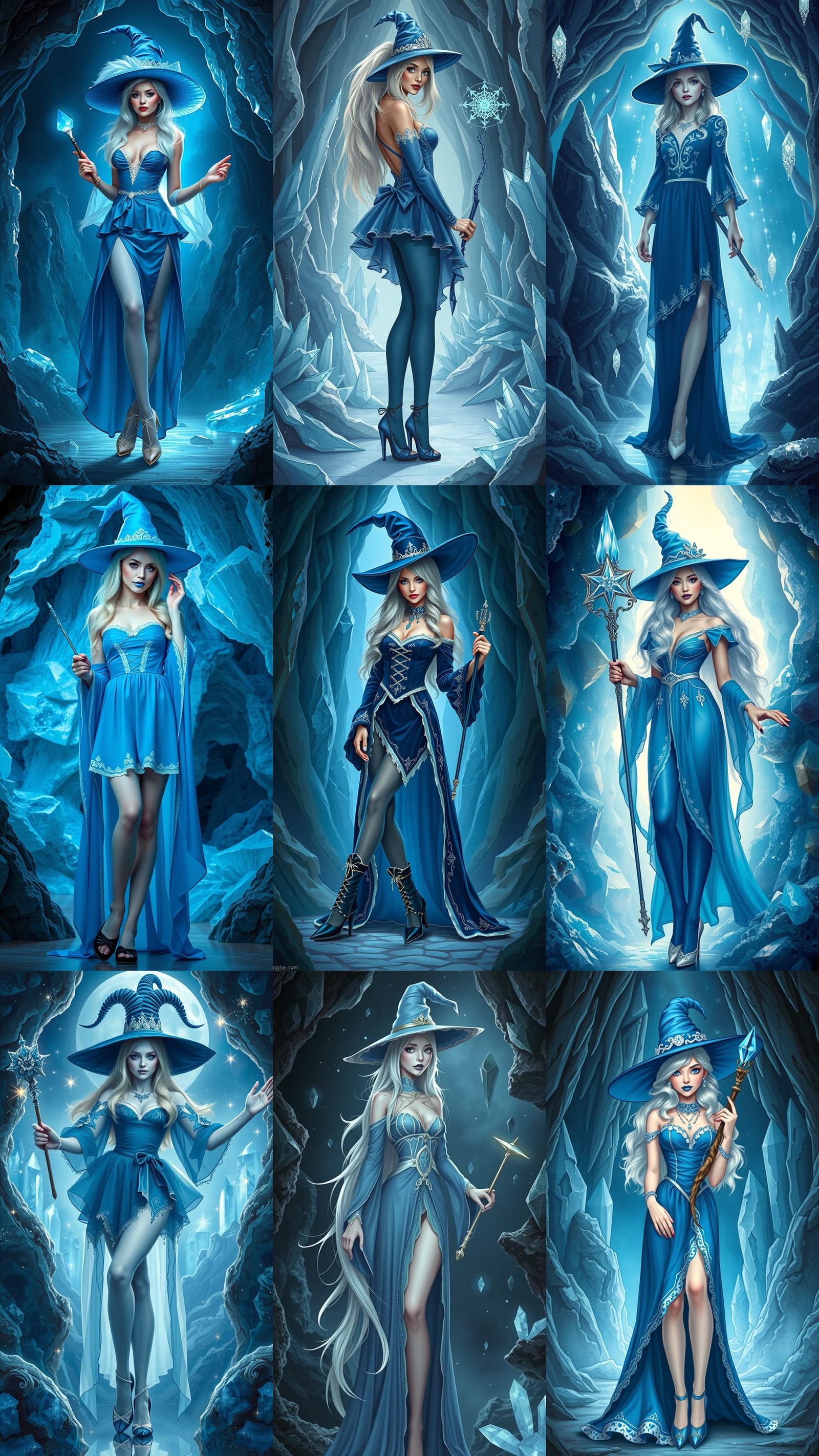 Portrait of a Beautiful Witch in Crystal Cavern