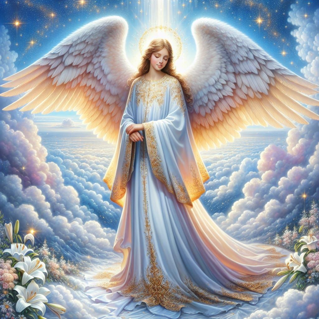Majestic Angel in Celestial Setting