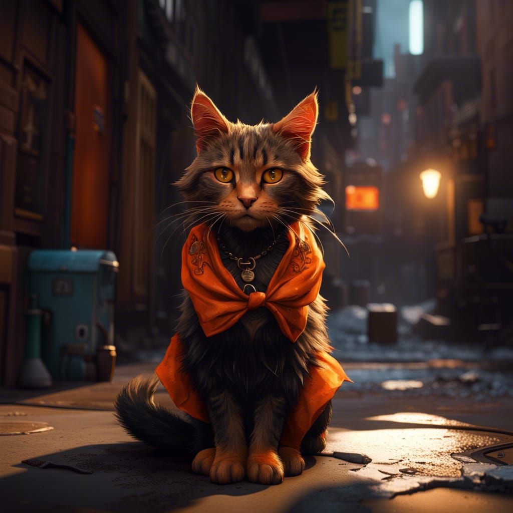 Detailed Alley Cat Concept Art in 8K