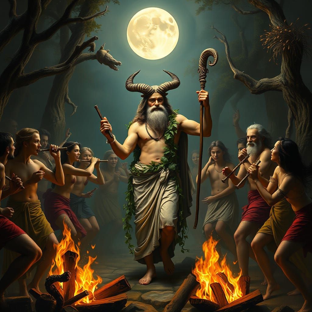 Mystical Bacchus Celebration Under Full Moon