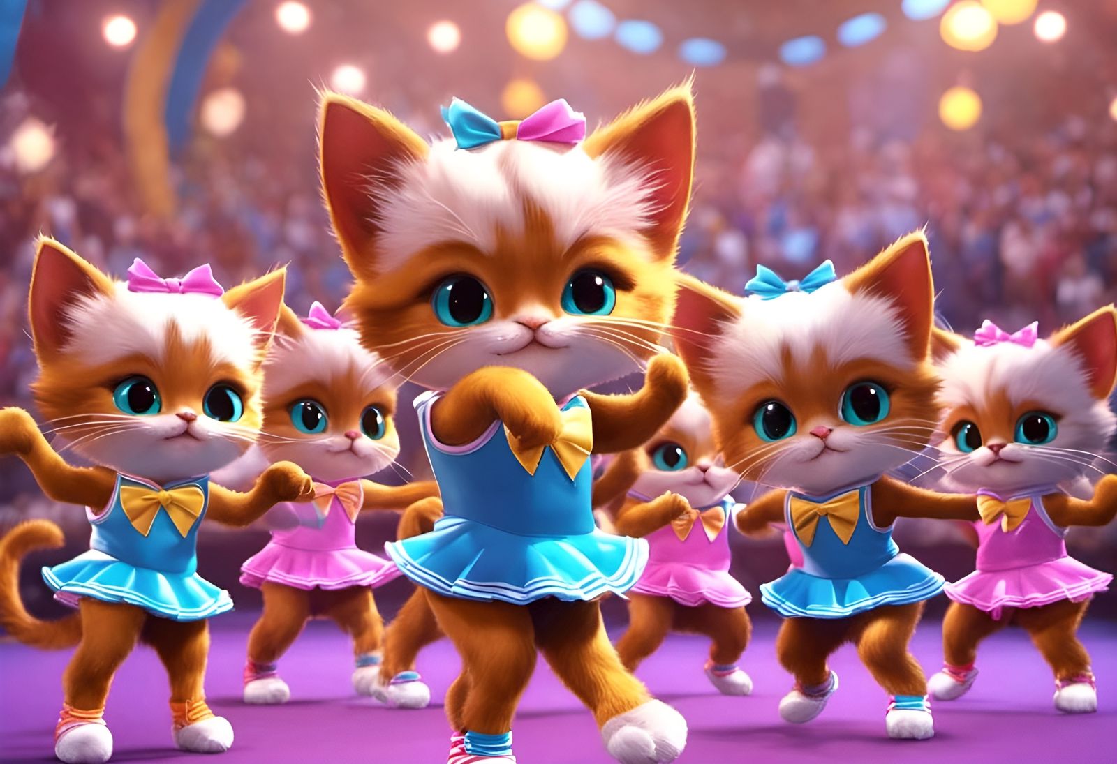 Cheer Kittens Show Off Their Teamwork!