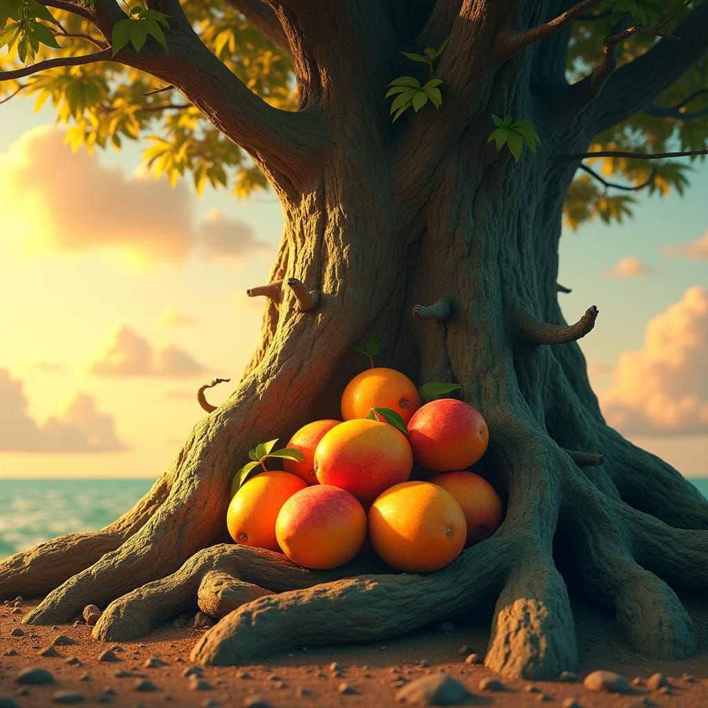 Mangos in Dreamlike Nordic Landscape