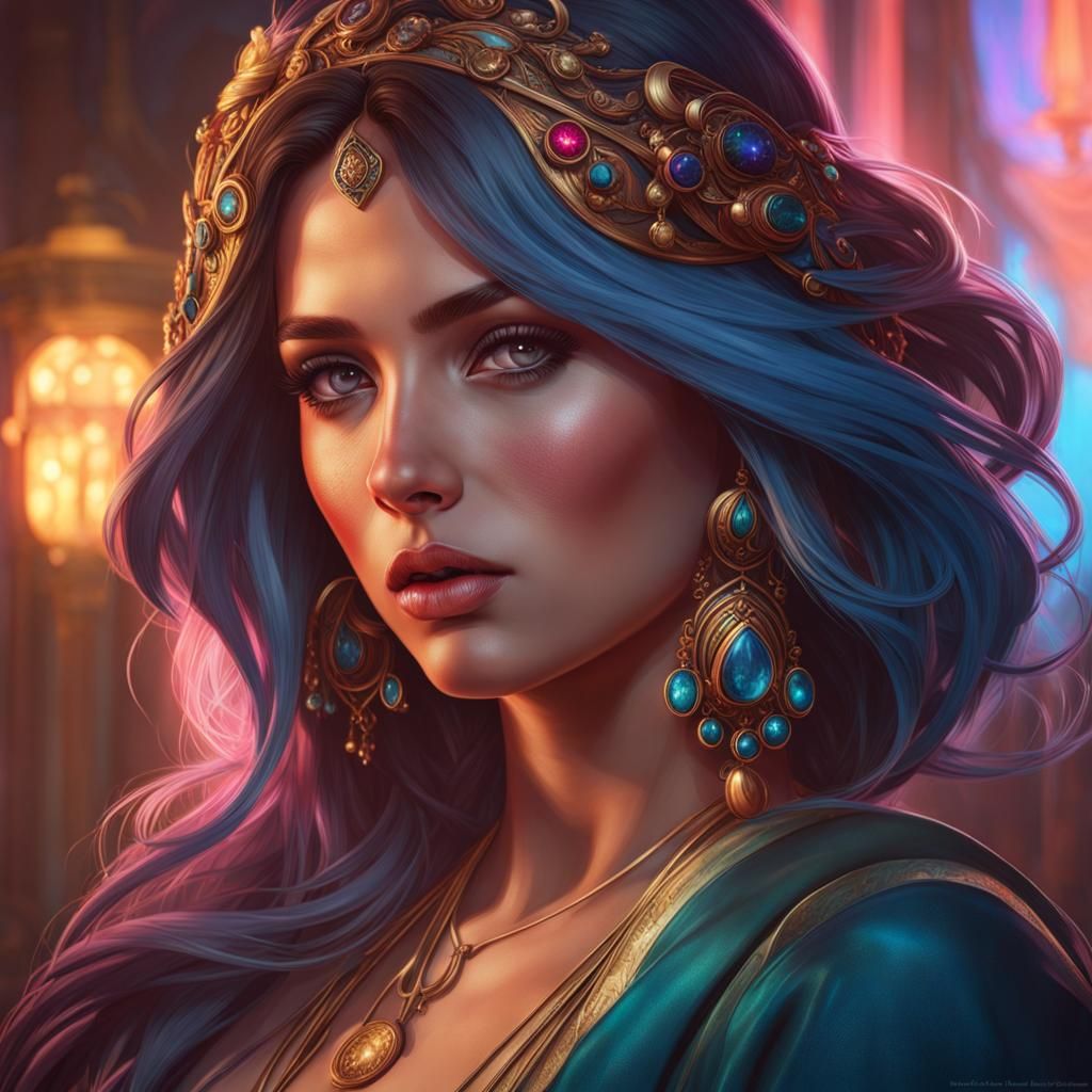 Detailed Portrait of Beautiful Women in Digital Art