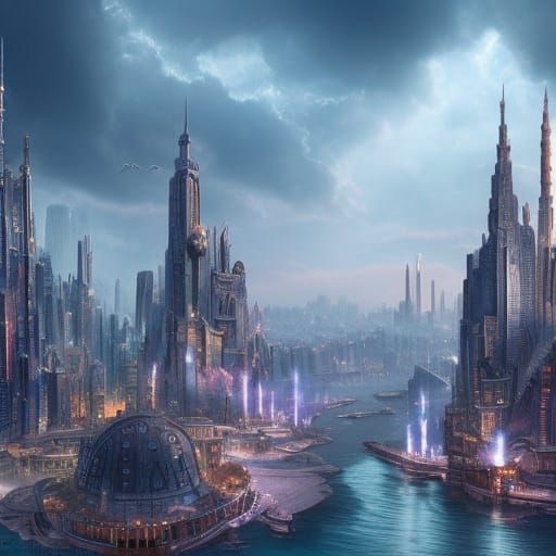 Epic Cinematic Cityscape Digital Matte Painting