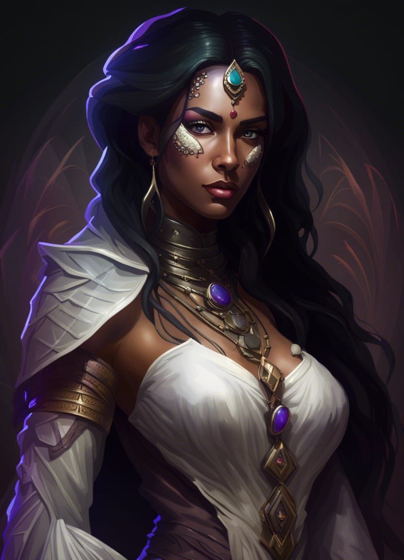 Priestess with Serpent, Hyperdetailed Art by Rutkowski