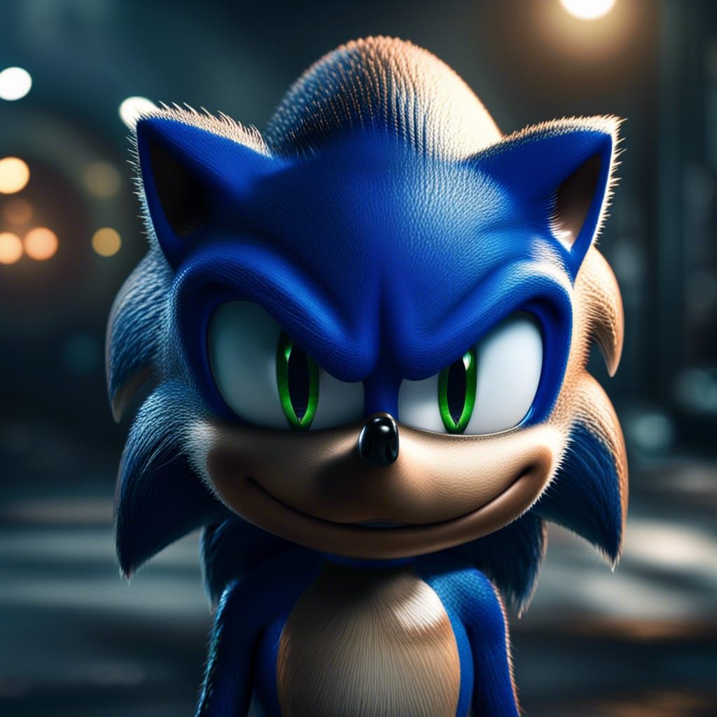 Hyperrealistic Sonic the Hedgehog in HDR