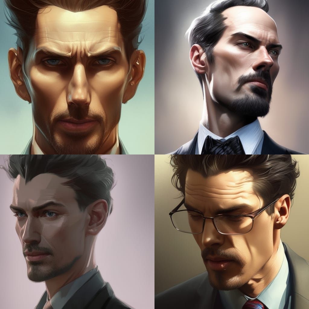 Handsome Man in Suit: Detailed Portrait