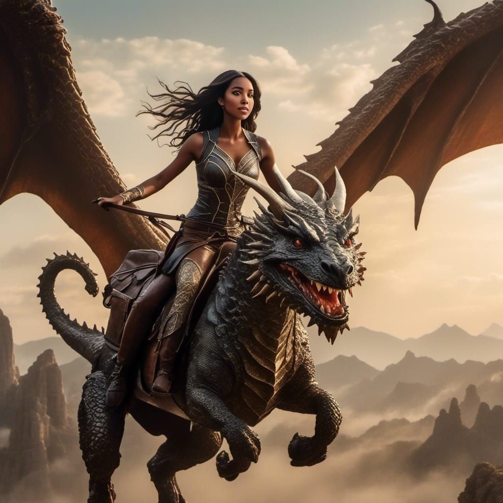 Dragon Rider Portrait in Hyperrealistic Style