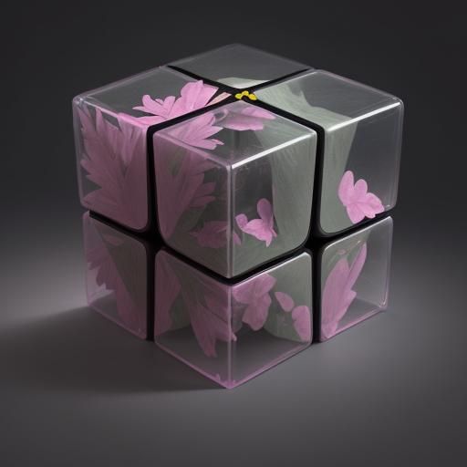 Hyperrealistic Transparent Rubik's Cube Worlds