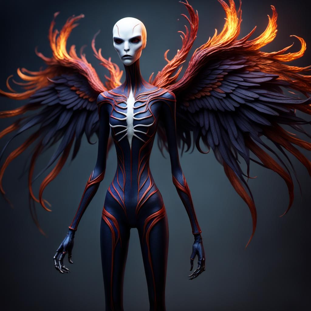 Fantastical Phoenix Female Porcelain Doll