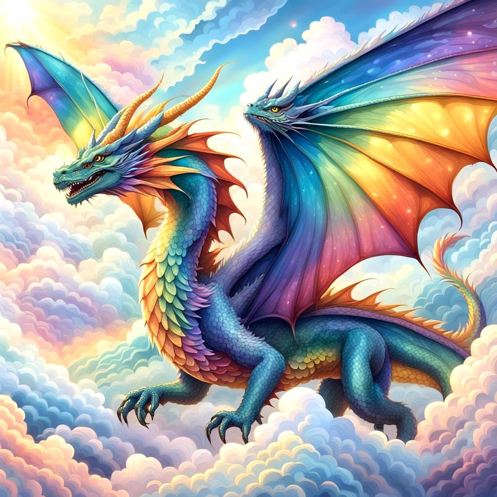Rainbow Dragon: A Colorful Mythical Creature