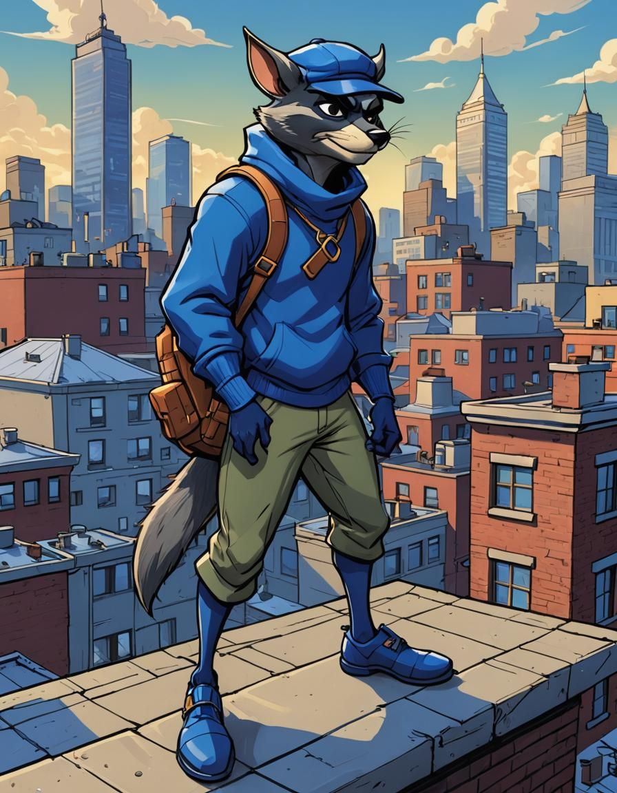 Sly Cooper: anthropomorphic raccoon and master thief.