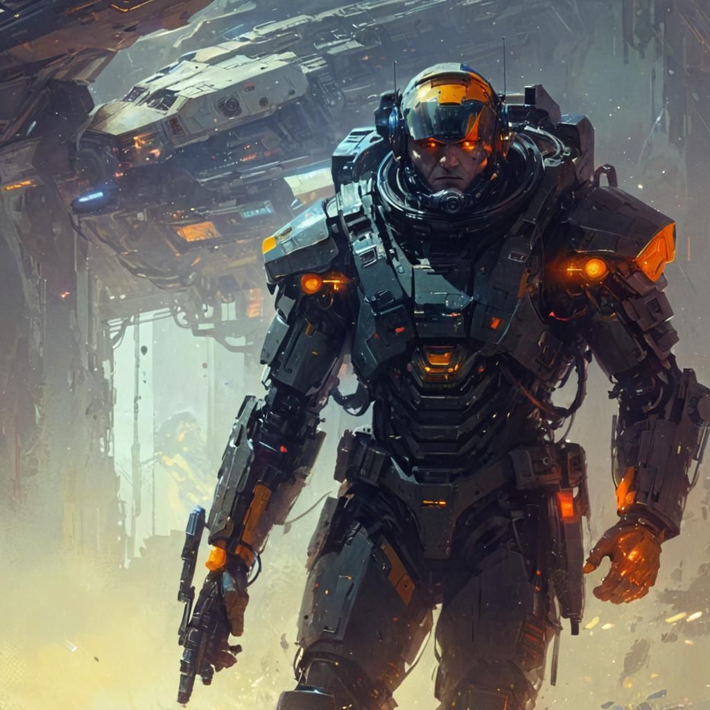 Stylized Sci-Fi Portrait with Detailed Textures