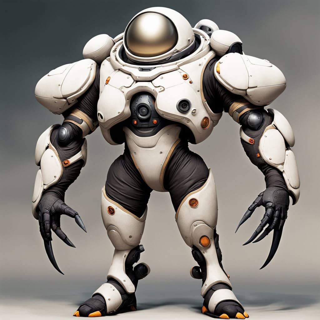 Cyberpunk Spacesuit with Inverted Egg Body