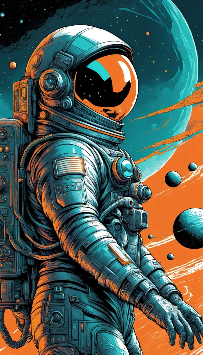 Surreal Cosmic Odyssey in Vibrant Iridescent Colors