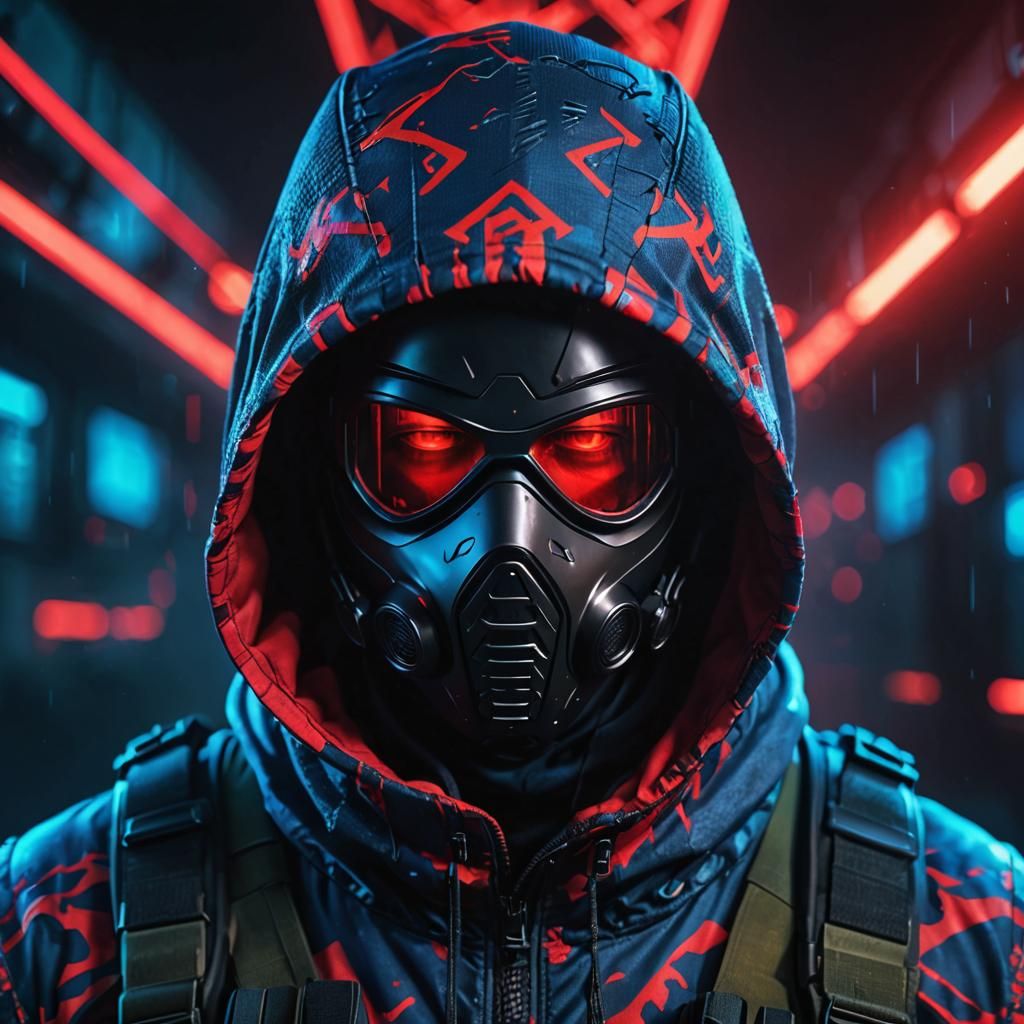 Futuristic Soldier Double Exposure Portrait in 3D