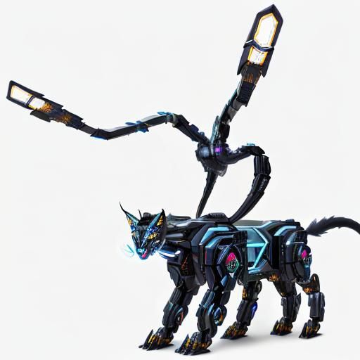 Cyberpunk Displacer Beast: Mechanical Cougar in Filigree