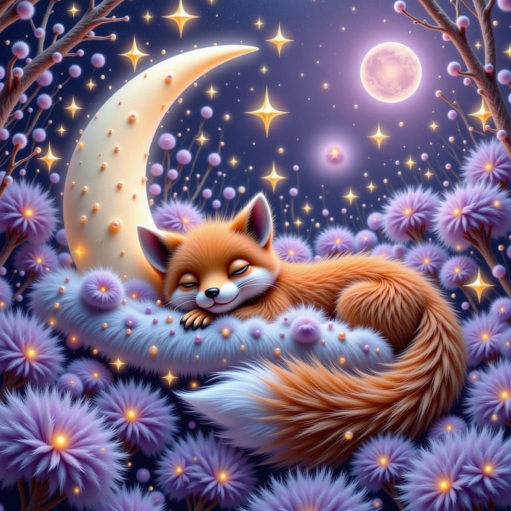 Sleeping Fox in Whimsical 3D Nursery Art
