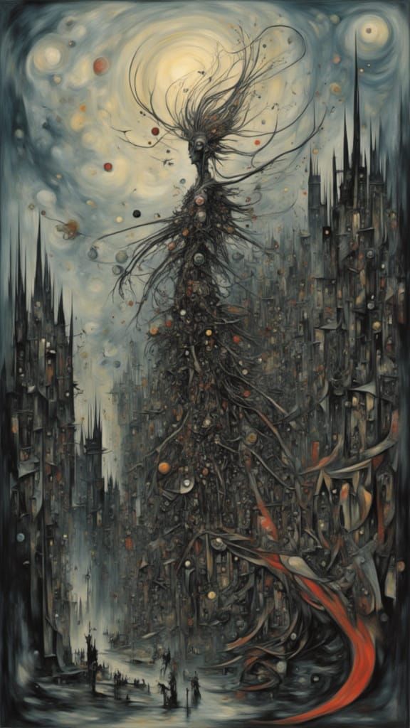 Realistic 3D Photograph of an Inked Sky