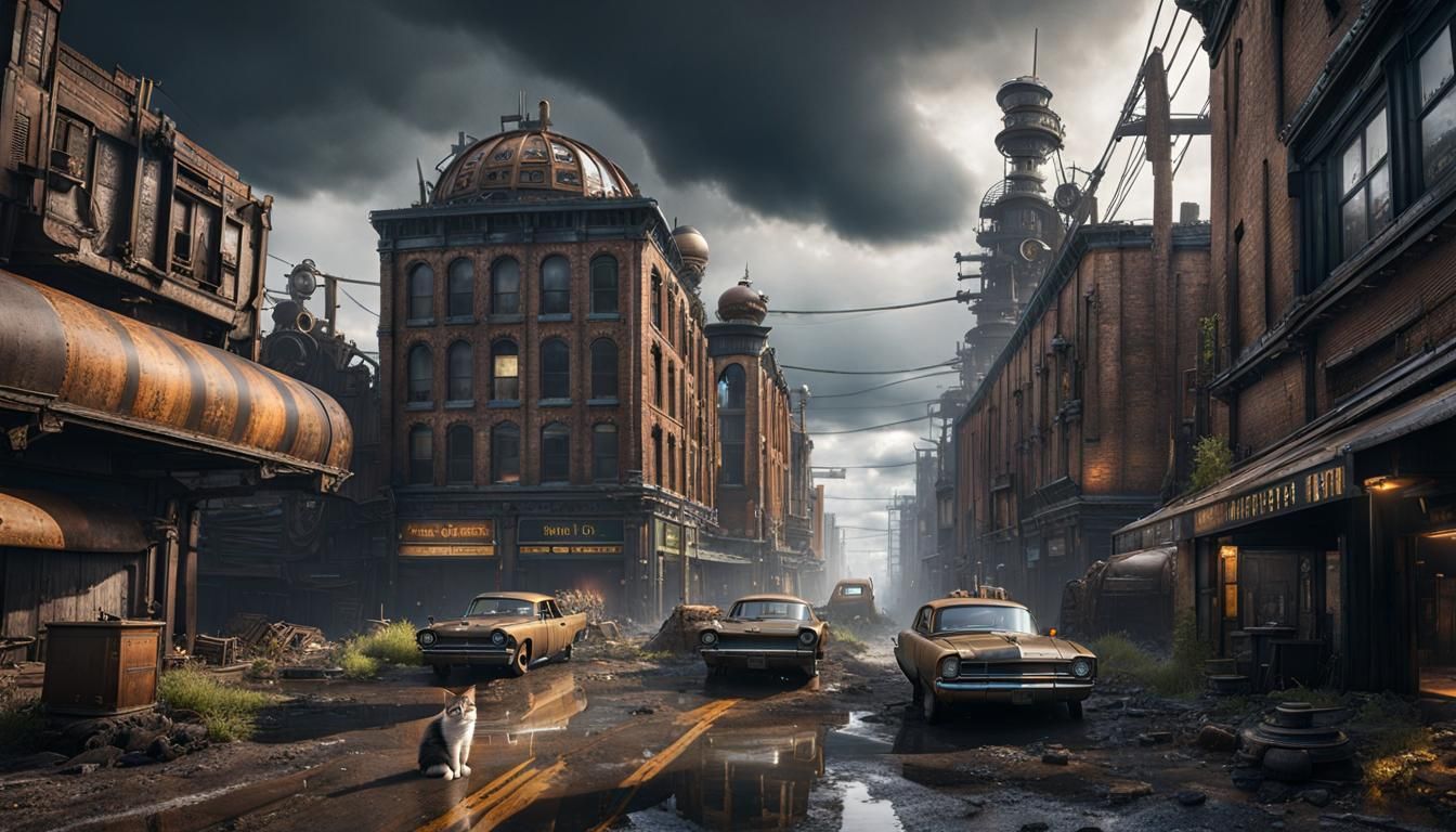 Nightmare City: Steampunk Tattoo in Hyperrealism