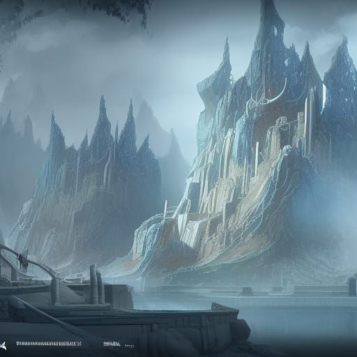 Cartoon Blueprint in Whites and Grays