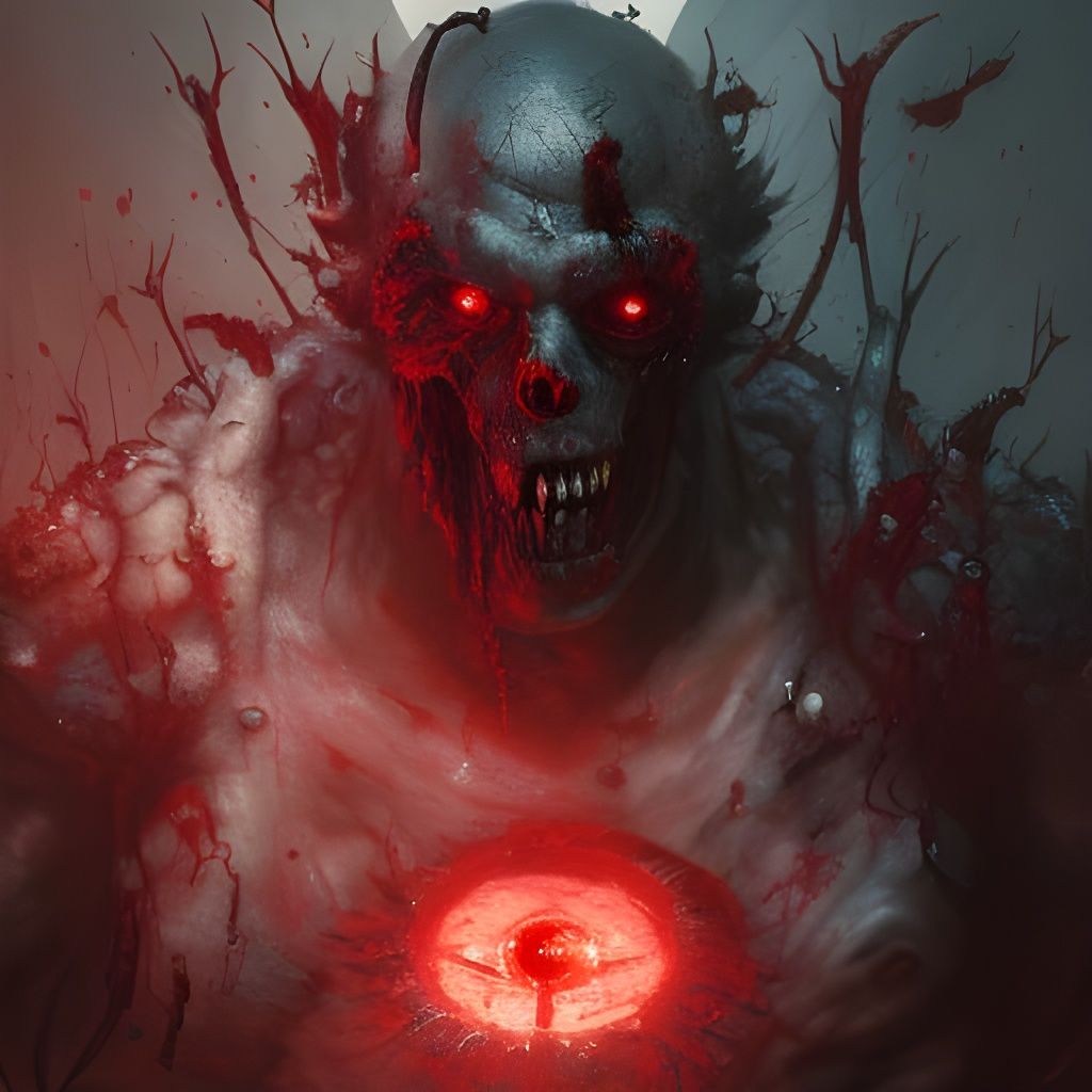 Raging Zombie Portrait in Dark Fantasy Style