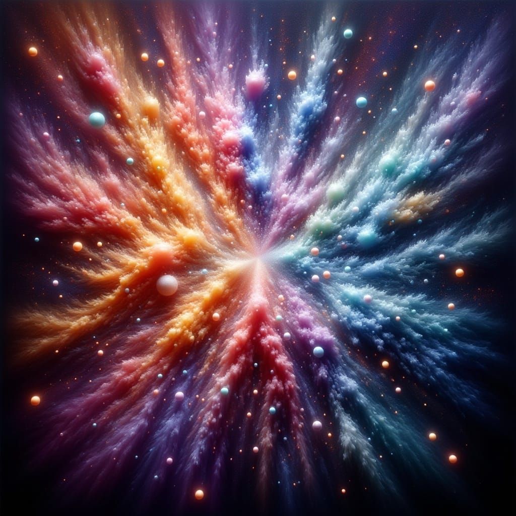 Iridescent Nebula Bursting with Ethereal Light