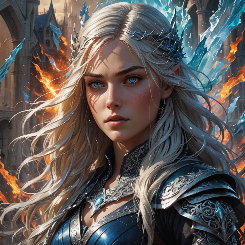 Dramatic Hyperrealistic Portrait with Colorful Accents