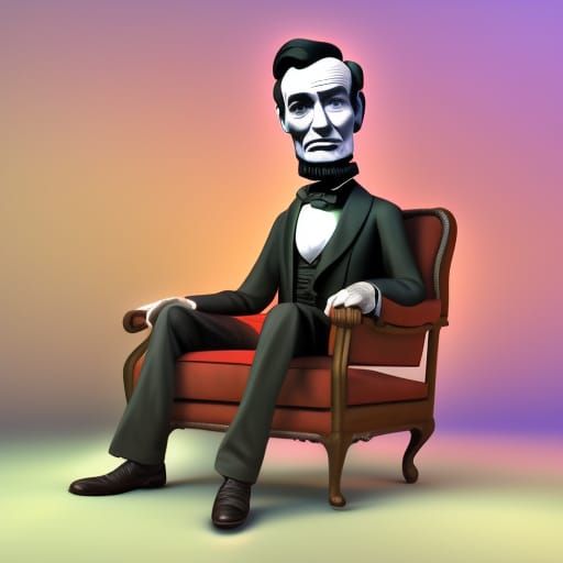 Abraham Lincoln: Pixar-Style 3D Digital Art
