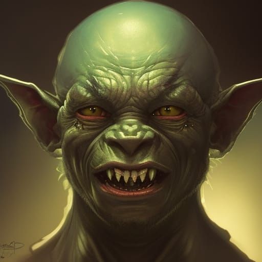 Demonic Goblin Portrait in Hyperdetailed Style