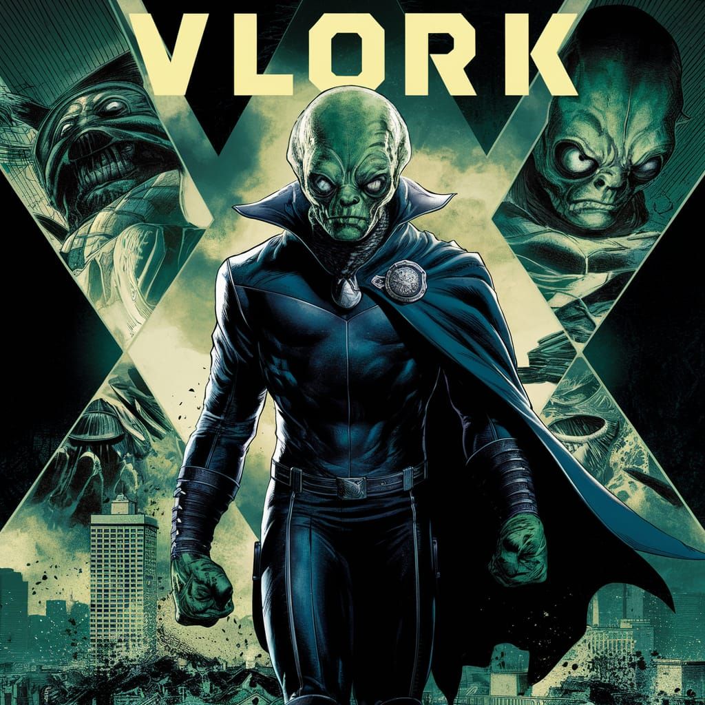 The cover of the comic book "Vlork the Alien"